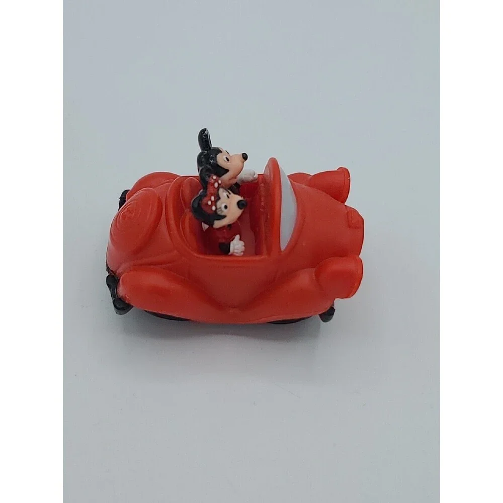 Disney Mickey & Minnie Mouse Burger King Toon Town Wind-up Toy Car Red Vintage